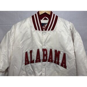 Alabama Vintage Jacket Crimson Tide Majestic Script Logo Satin Bomber Men Large